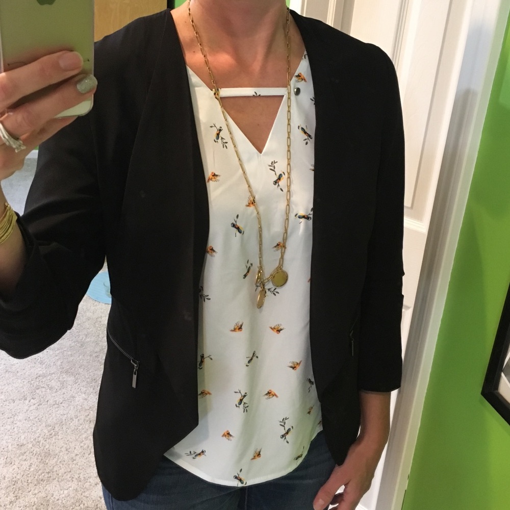 Black blazer 3/4 length sleeves, size 6